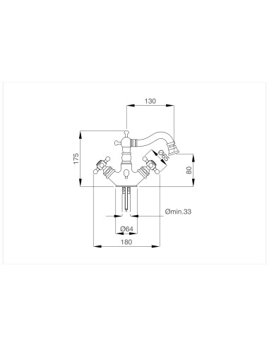 Bugnatese Arcadia kit monoforo lavabo e bidet