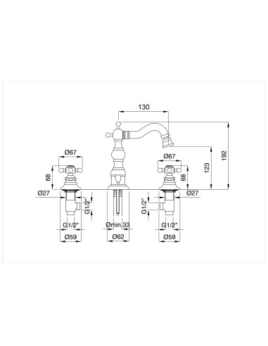 Bugnatese Arcadia kit batteria lavabo e bidet