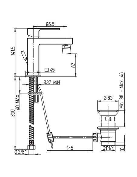 Paini DaxR miscelatore lavabo tipo alto e bidet