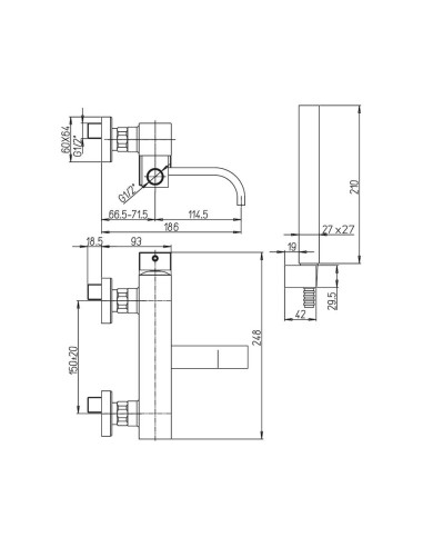Paini DaxR miscelatore vasca esterno con doccia