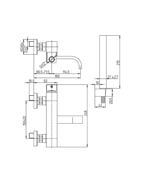 Paini DaxR miscelatore vasca esterno con doccia