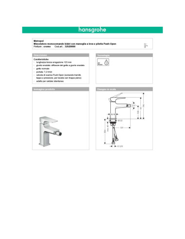 Hansgrohe Talis miscelatore monocomando per lavabo 80