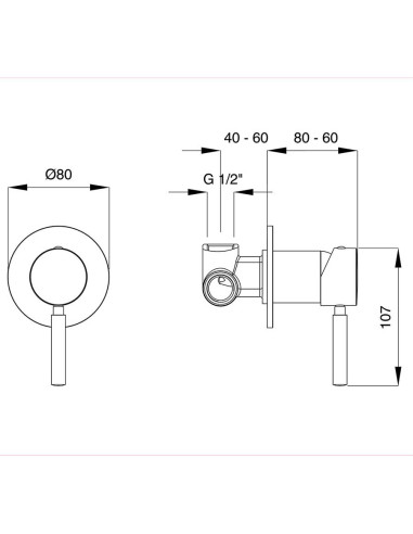 Paini Cox monocomando vasca esterno con doccia duplex