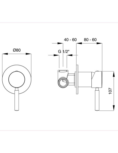 Paini Cox monocomando vasca esterno con doccia duplex