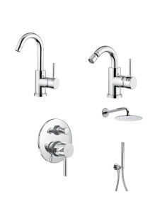 Paini Cox small miscelatore lavabo, bidet, doccia incasso con deviatore e soffione con doccetta