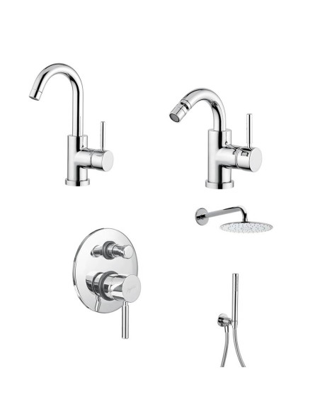 Paini Cox small miscelatore lavabo, bidet, doccia incasso con deviatore e soffione con doccetta