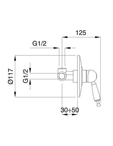 Retro Monocomando doccia incasso
