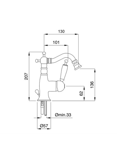 Paini Cox small miscelatore lavabo, bidet, doccia incasso con deviatore e soffione con doccetta