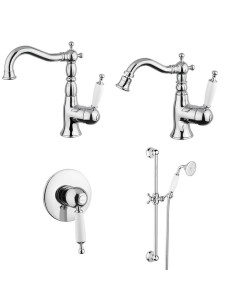 Paini Cox small miscelatore lavabo, bidet, doccia incasso con deviatore e soffione con doccetta