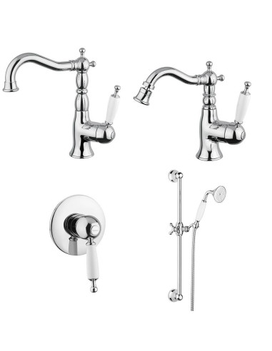 Paini Cox small miscelatore lavabo, bidet, doccia incasso con deviatore e soffione con doccetta