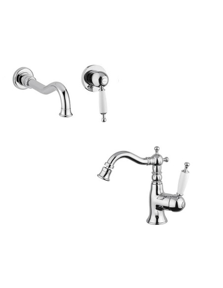 Retro miscelatore monocomando lavabo e bidet canna alta
