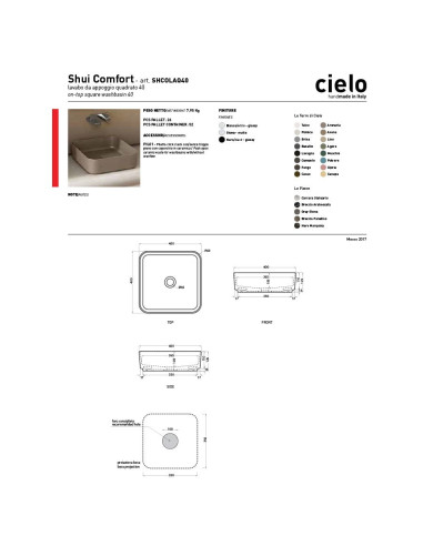 Cielo Shui Comfort lavabo tondo da 40