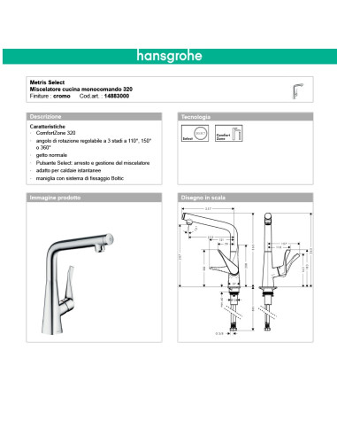 Hansgrohe Logis miscelatore cucina 260