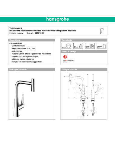 Hansgrohe Logis miscelatore cucina 260