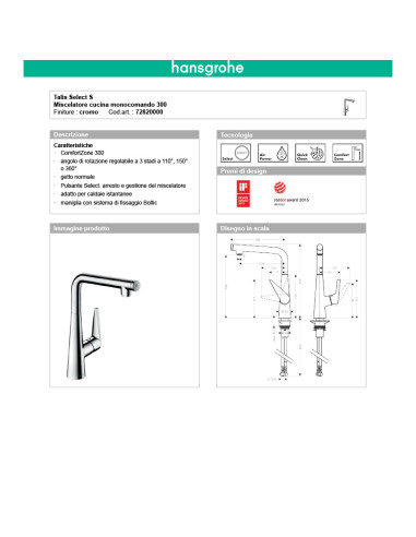 Hansgrohe Logis miscelatore cucina 260