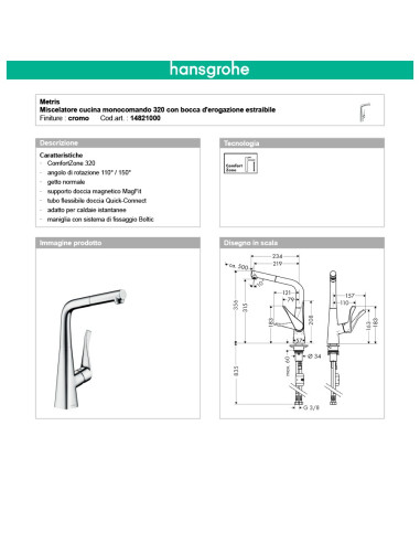 Hansgrohe Logis miscelatore cucina 260