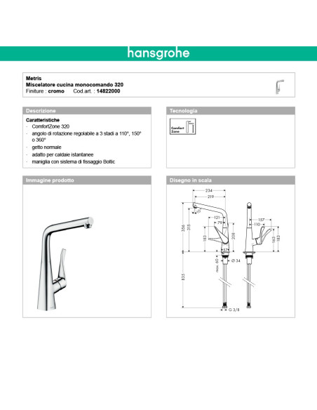 Hansgrohe Logis miscelatore cucina 260