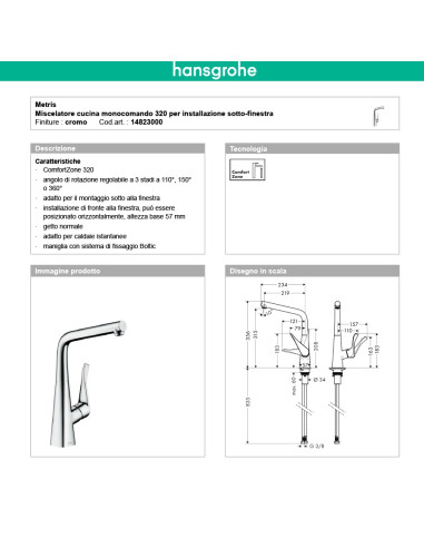 Hansgrohe Logis miscelatore cucina 260