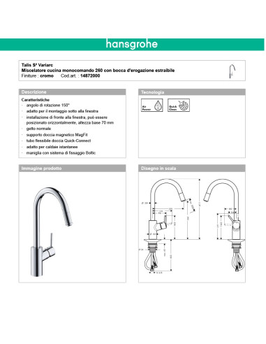 Hansgrohe Logis miscelatore cucina 260