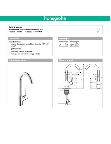 Hansgrohe Logis miscelatore cucina 260