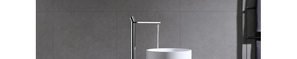 Floor-standing washbasin taps